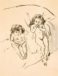 Two Children by Jules Pascin