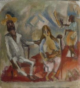 Familie Auf Kuba by Jules Pascin