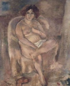 Femme Assise Dans Un Fauteuil by Jules Pascin