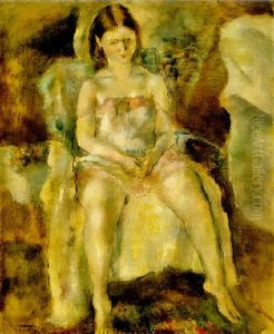 Jeune Fille Assise (opalescent) by Jules Pascin