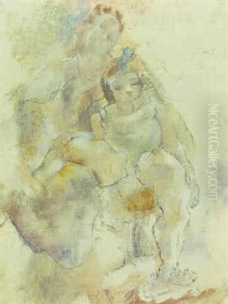 Mere Et Enfant Au Fauteuil - view 1