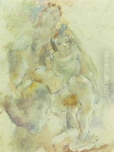 Mere Et Enfant Au Fauteuil by Jules Pascin