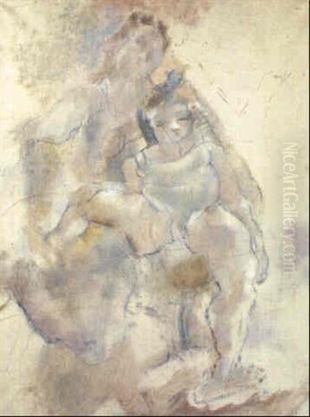Mere Et Enfant Au Fauteuil - view 1