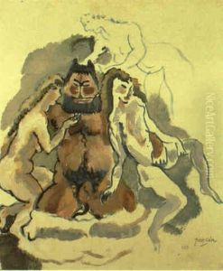 Le D,mon Et Les Trois Graces by Jules Pascin