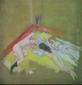 Les Trois Femmes Allongees Ou Trois Petites Fatiquees by Jules Pascin
