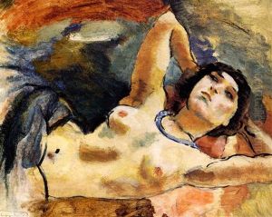 Nu (la Brune Au Collier Bleu) by Jules Pascin