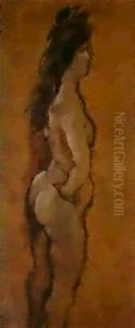 Jeune Femme Nue De Profil by Jules Pascin