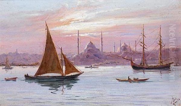 A View Of Constantinople From The Bosphorus (+ View Of The Bosphorus From Rumelihisari; Pair) - view 1