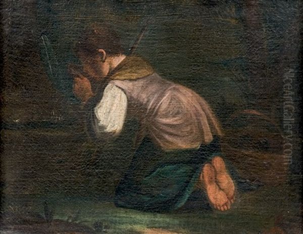 Jeune Garcon Buvant A La Fontaine - view 1