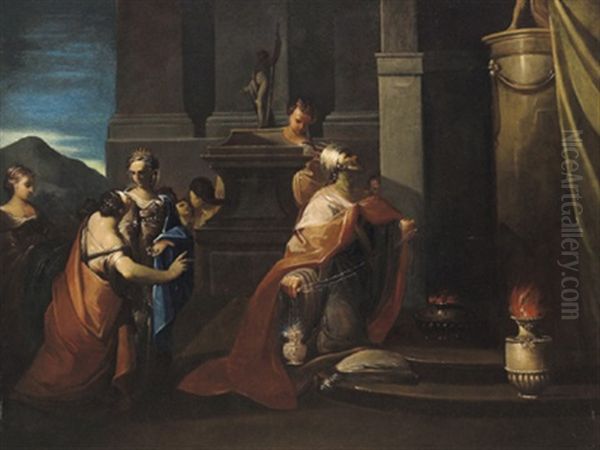Re Salomone Adora Gli Idoli: Salomon Opfert Den Gottern - view 1