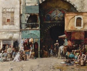 Market In Constantinople by Alberto Pasini