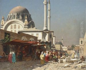 The Mosque Of Mahmoudie by Alberto Pasini