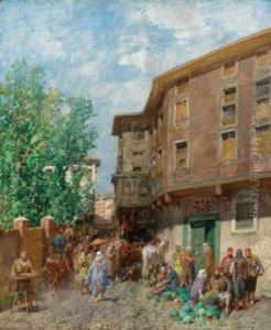 Mercato A Costantinopoli by Alberto Pasini