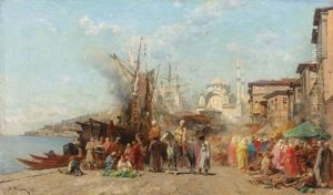 A Market Before Nusretiye Camii Mosque In Tophane A Market Before Nusretiye Camii Mosque In Tophane