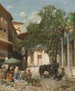 By The Fountain, Constantinople by Alberto Pasini