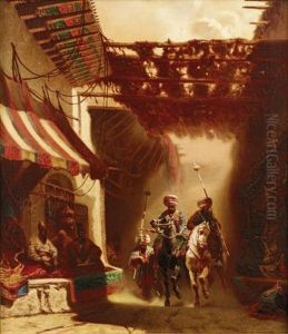 Cavaliers Dans Les Souks by Alberto Pasini