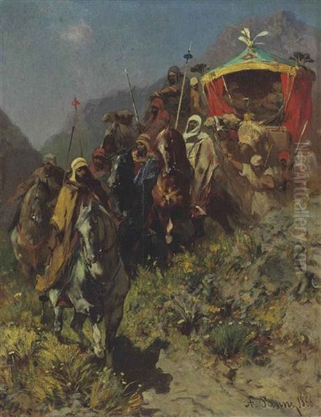 A Caravan On A Mountain Pass - view 1