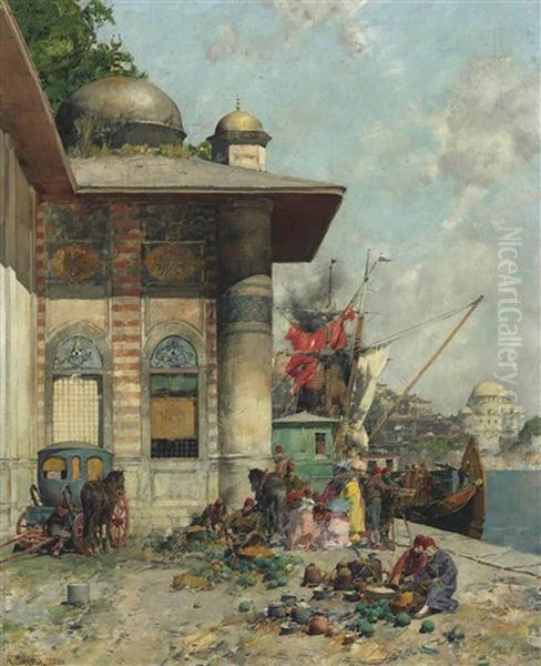 Market Day, A Capriccio Of The Old City Shores, Constantinople - view 1