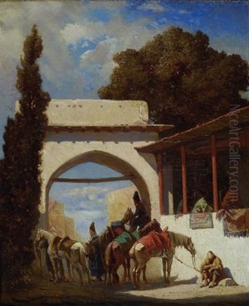 Paesaggio Orientale Con Figure - view 1