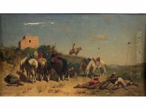 La Halte Des Cavaliers by Alberto Pasini