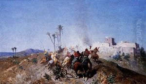 Attaque D'une Ville Fortifiee by Alberto Pasini
