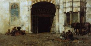 Davanti Alla Moschea by Alberto Pasini