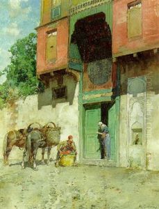 Turkish Figures By A Doorway