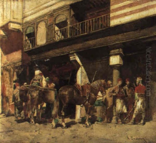 Orientalischer Basar Mit Handelnden Kaufleuten - view 1