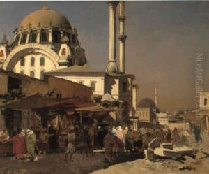 The Mosque Of Mahomoudie by Alberto Pasini