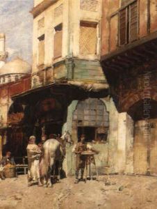 Street Scene In Damascus by Alberto Pasini