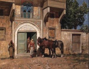 Entrance To The Palace by Alberto Pasini