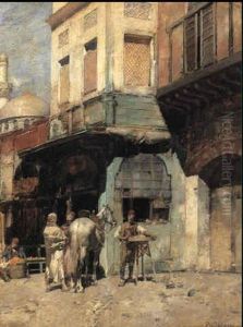 A Street Merchant, Damascus by Alberto Pasini