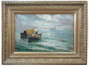 Views In The Bay Of Naples by Lazzaro Pasini