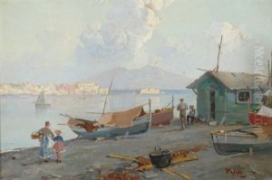 Neapolitan Coastal Town by Lazzaro Pasini