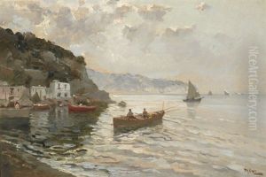 Evening On The Amalfi Coast by Lazzaro Pasini