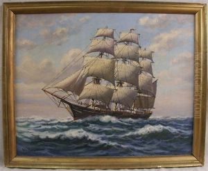 Ship In Full Sail by William Frederick Paskell
