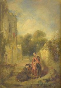Two Women By A Manor House