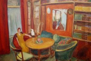 Woman Seated In An Interior by Martin Bloch