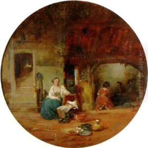 A Rustic Interior by Daniel Pasmore the Younger