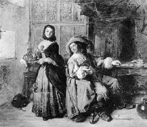 Interior Scene With Figures by Daniel Pasmore the Younger