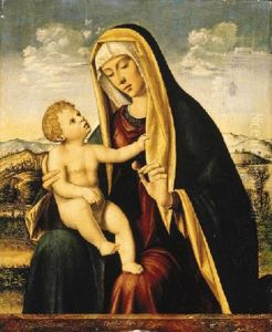 The Madonna And Child In A Landscape by Pasqualino da Venezia