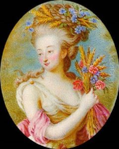 Madame La Comtesse D'artois As Flora Hold A Bouquet Of Flowers