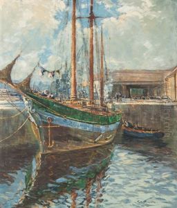 A Stranger In Port - The Priscilla by Robert D. Pasquoll