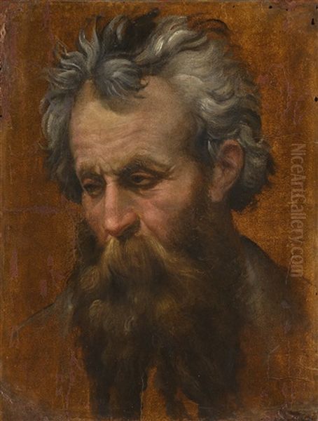 Study For The Head Of A Man Looking Down - view 1