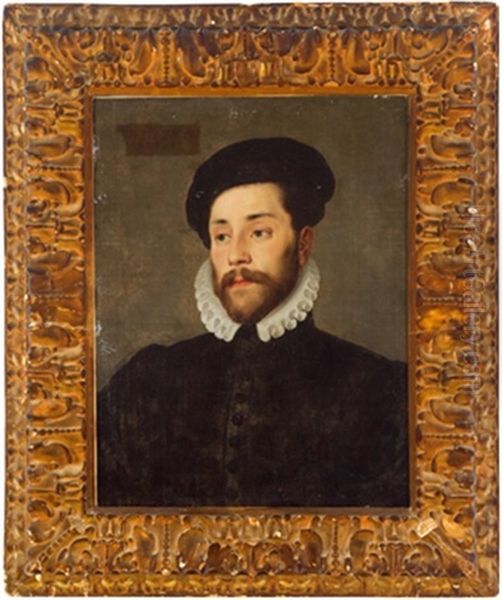 Bildnis Eines Herrn Mit Schwarzem Barett Und Halskrause, Ritratto Di Gentiluoma Con Berretto Nero E Gorgiera - view 1