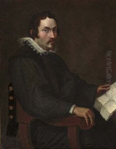 Portrait Of A Gentleman Seated, In A Black Costume With A Lace Collar And Cuffs, A Document In His Left Hand