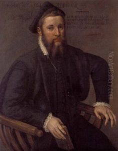Portrait Of A Jewish Scholar In Black Robes And A Black Hat, A Book In His Hand