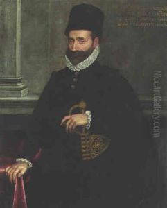 Portrait Of A Gentleman In Black Brocade Costume Portrait Of A Gentleman In Black Brocade Costume