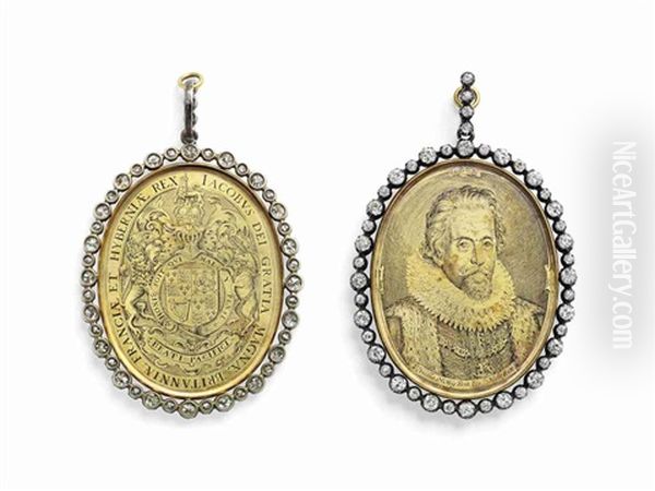 A Medallion Of James I (1566-1625), King Of England, Wearing An Ermine-trimmed Surcoat, Standing Ruff, The Collar Of The Order Of The Garter And A Greater George - view 1