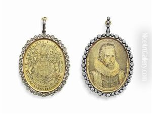 A Medallion Of James I (1566-1625), King Of England, Wearing An Ermine-trimmed Surcoat, Standing Ruff, The Collar Of The Order Of The Garter And A Greater George by Simon van de Passe